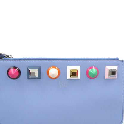 Fendi Pouch 8M0341 Leather Blue Multi Studs Women