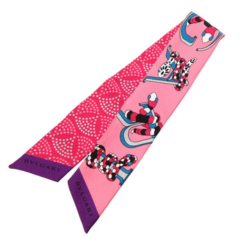 Bvlgari Scarf Silk Pink Serpenti Women