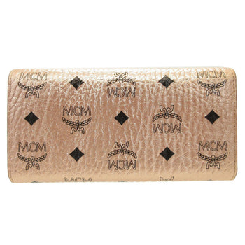 Mcm Long Wallet Purse 8Apa11 Leather Champagne Gold Chain Shoulder Bag Women