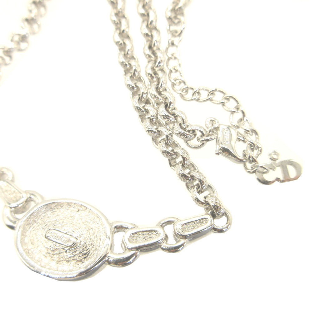 Christian Dior Necklace Metal Silver Vintage Women