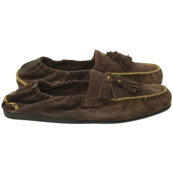 Salvatore Ferragamo Leather Shoes Suede Brown Fabrizio Tassel Loafers Mens 7 (M)