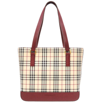 Burberry Handbag Canvas Beige Check Women