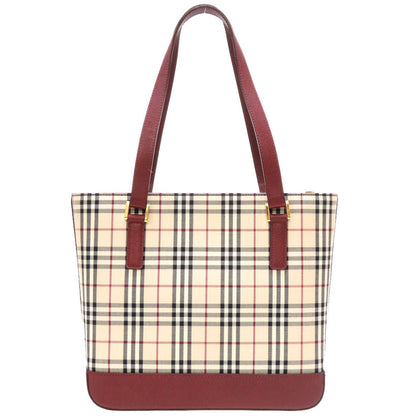 Burberry Handbag Canvas Beige Check Women
