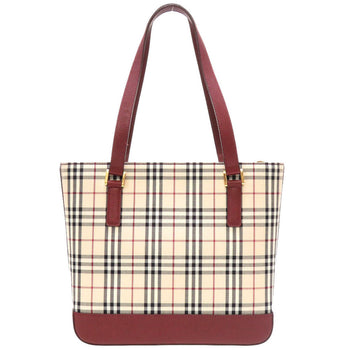 Burberry Handbag Canvas Beige Check Women