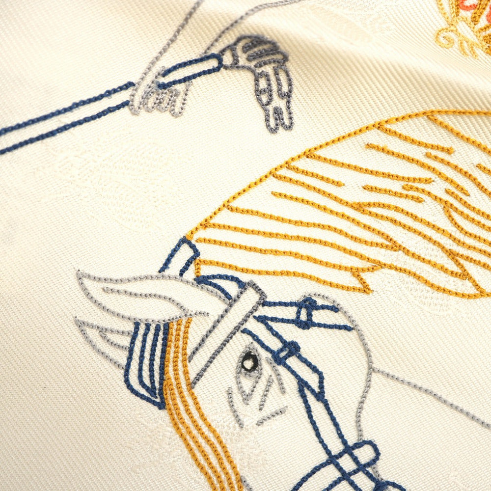 Hermes Scarf Silk Ivory Hermes Story Triangle Scarf Carre Women