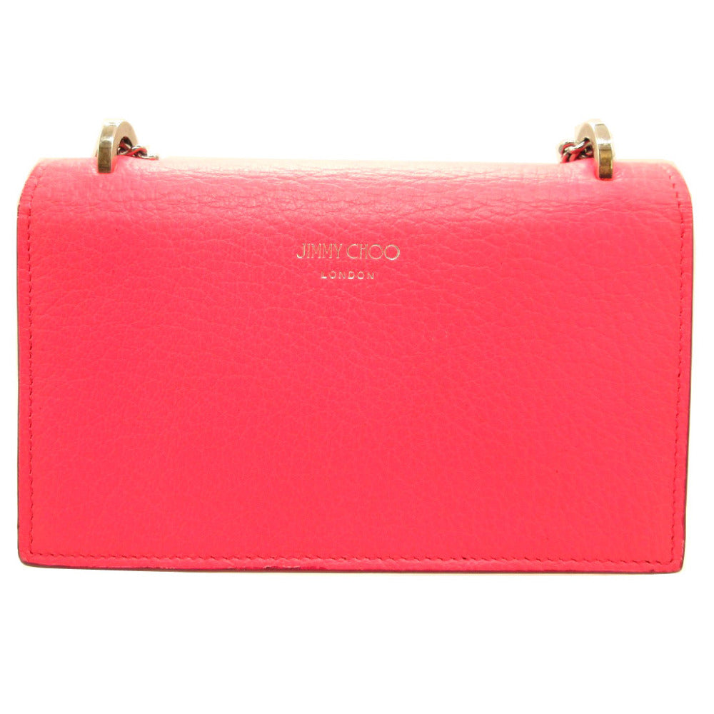 Jimmy Choo Shoulder Bag Leather Pink Star Studs Floria Women