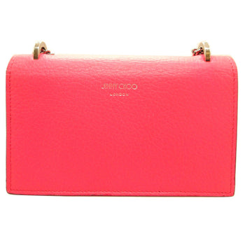 Jimmy Choo Shoulder Bag Leather Pink Star Studs Floria Women