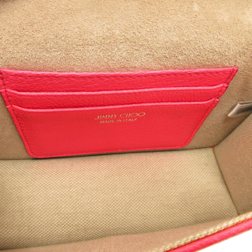 Jimmy Choo Shoulder Bag Leather Pink Star Studs Floria Women
