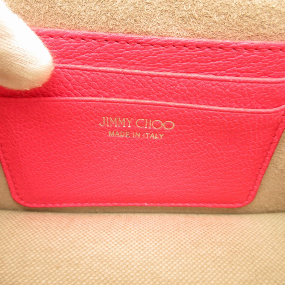 Jimmy Choo Shoulder Bag Leather Pink Star Studs Floria Women