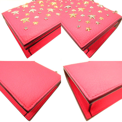 Jimmy Choo Shoulder Bag Leather Pink Star Studs Floria Women