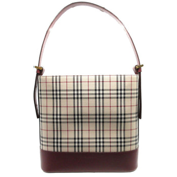 Burberry Shoulder Bag Canvas, Leather Beige Check Women Secondhand