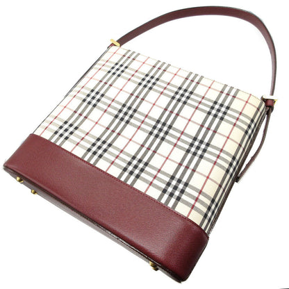 Burberry Shoulder Bag Canvas, Leather Beige Check Women Secondhand