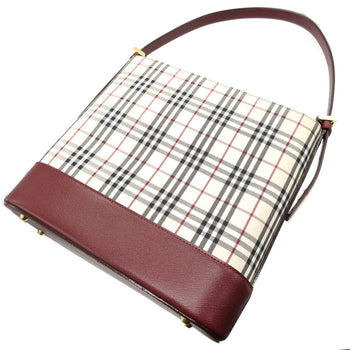 Burberry Shoulder Bag Canvas, Leather Beige Check Women Secondhand