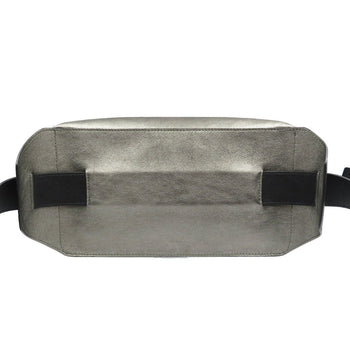 Jimmy Choo Sling Bag Leather Metallic Gray Mens Secondhand