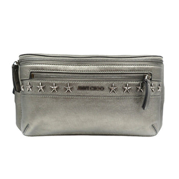 Jimmy Choo Sling Bag Leather Metallic Gray Mens Secondhand