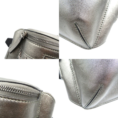 Jimmy Choo Sling Bag Leather Metallic Gray Mens Secondhand