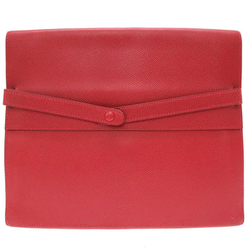 Hermes Clutch Bag Courchevel Red Vintage Mens
