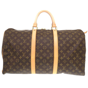 Louis Vuitton Boston Duffel Bag M41426 Monogram Canvas Brown Monogram Keepall 50 Mens