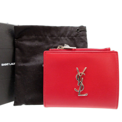 Saint Laurent Paris Bifold Wallet 538683 Leather Red Women