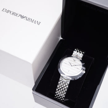 Emporio Armani Watches Quartz Ar-11195 Stainless Steel Border Quartz Women