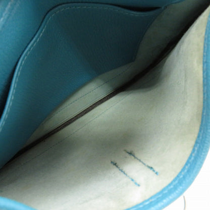 Hermes Shoulder Bag Shave Turquoise Trim 24 Women Secondhand