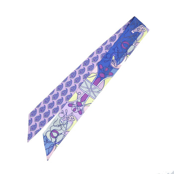 Hermes Scarf Silk Purple Twilly Women