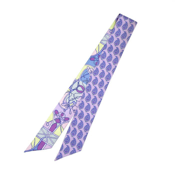 Hermes Scarf Silk Purple Twilly Women