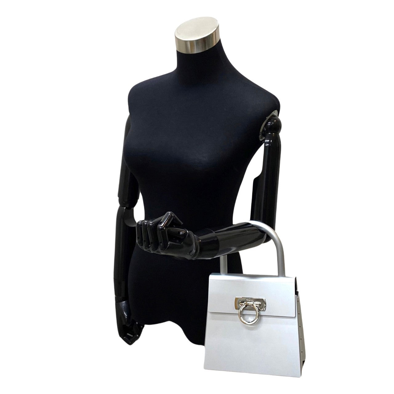 Salvatore Ferragamo Handbag Aluminum Silver Gancini Women