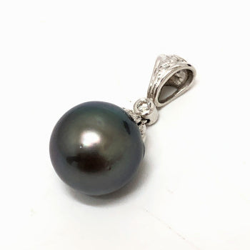 Jewelry Pendant Top Pearl Silver Pt900 Black Pearl Women