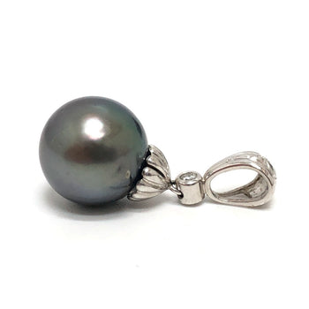 Jewelry Pendant Top Pearl Silver Pt900 Black Pearl Women