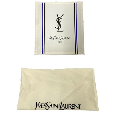 Yves Saint Laurent Shoulder Bag Leather Black Logo Women