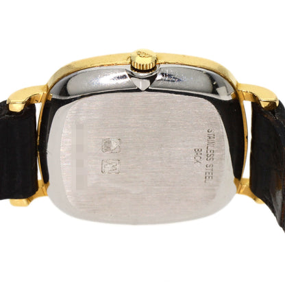 Longines Watches Quartz Gold Plated, Leather Gold Square Face Gold Dial Women