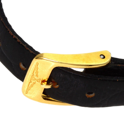 Longines Watches Quartz Gold Plated, Leather Gold Square Face Gold Dial Women
