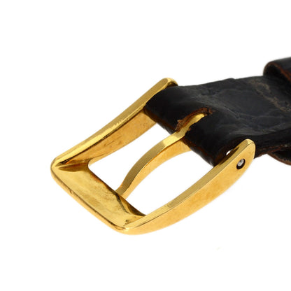 Longines Watches Quartz Gold Plated, Leather Gold Square Face Gold Dial Women
