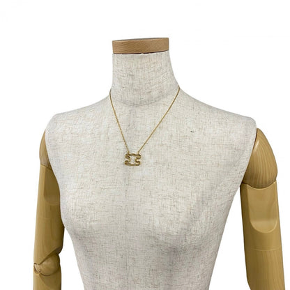 Celine Necklace Gold Plated Gold Triomphe Frame Women