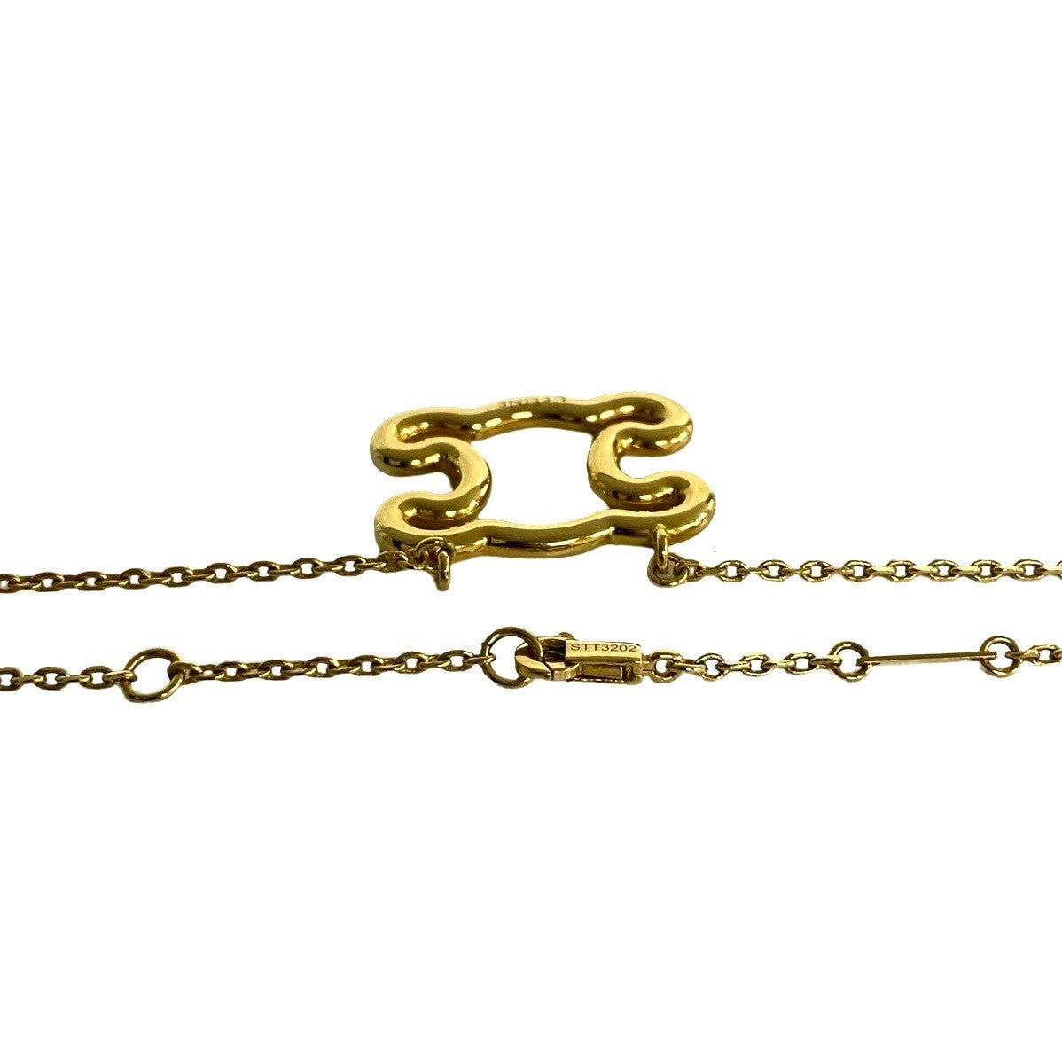Celine Necklace Gold Plated Gold Triomphe Frame Women