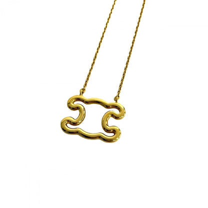 Celine Necklace Gold Plated Gold Triomphe Frame Women