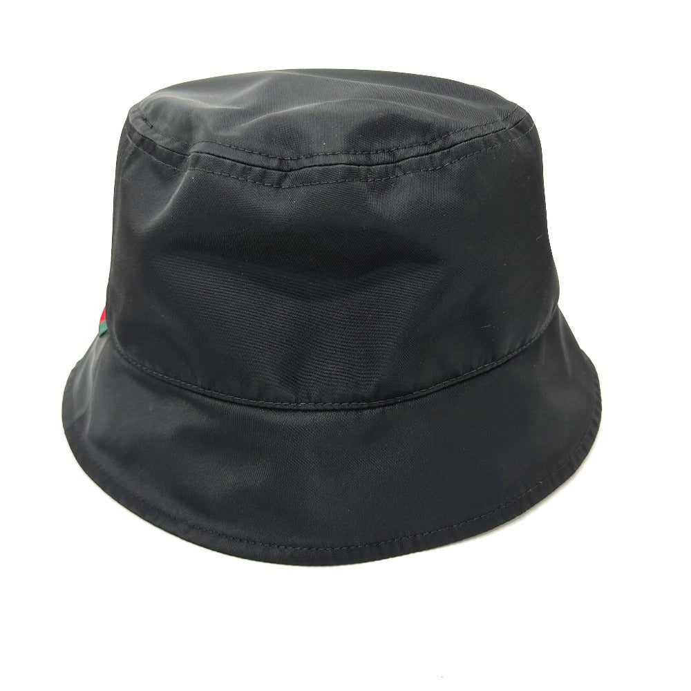 Gucci Hat 813534 Nylon Black Hats Logo Bucket Hat Logo Embossing Xl