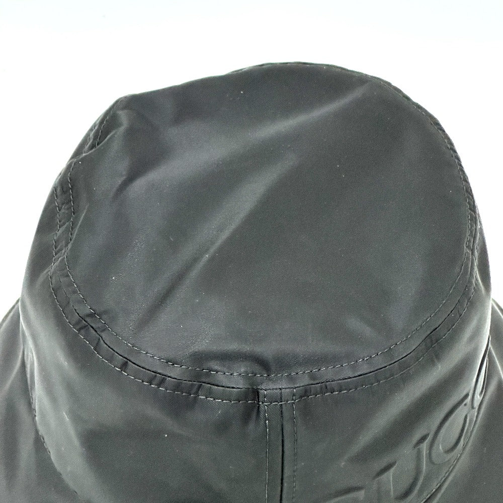 Gucci Hat 813534 Nylon Black Hats Logo Bucket Hat Logo Embossing Xl