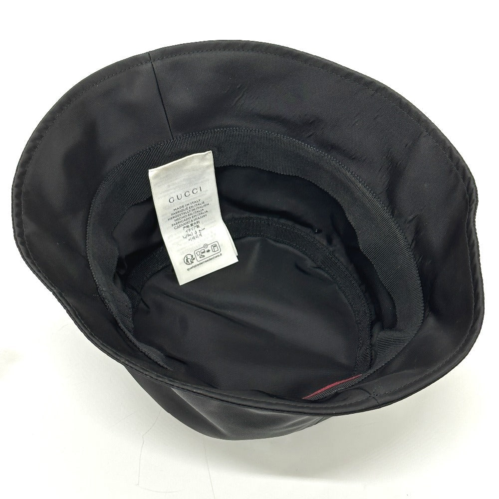 Gucci Hat 813534 Nylon Black Hats Logo Bucket Hat Logo Embossing Xl