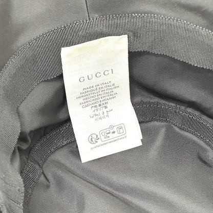 Gucci Hat 813534 Nylon Black Hats Logo Bucket Hat Logo Embossing Xl