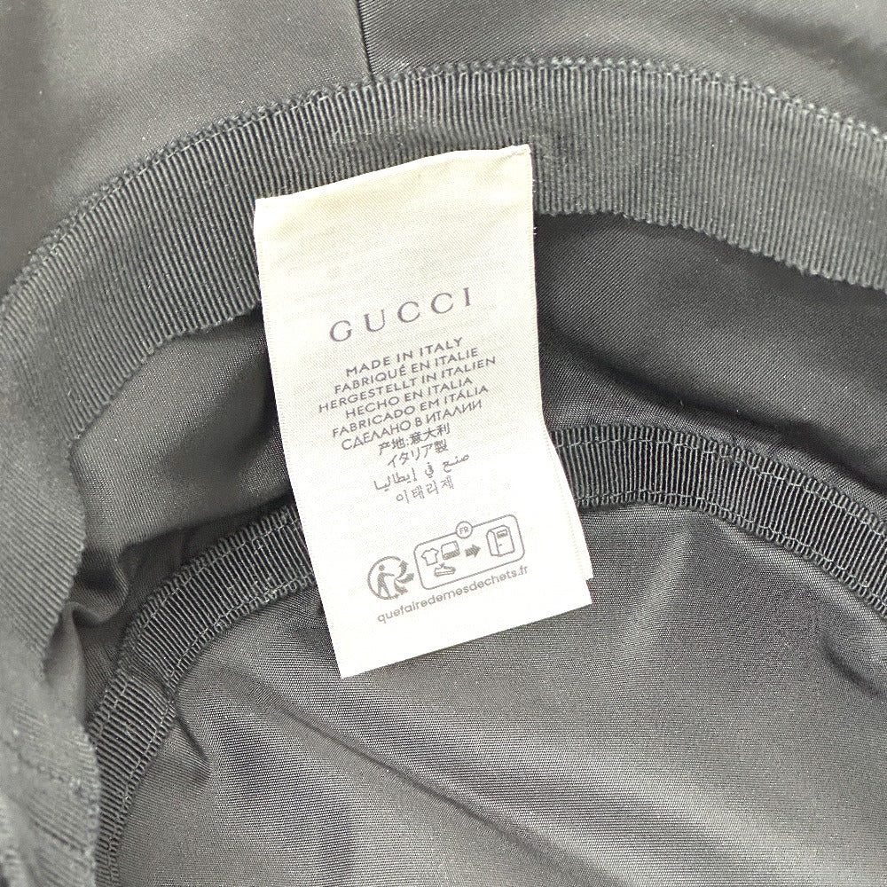 Gucci Hat 813534 Nylon Black Hats Logo Bucket Hat Logo Embossing Xl