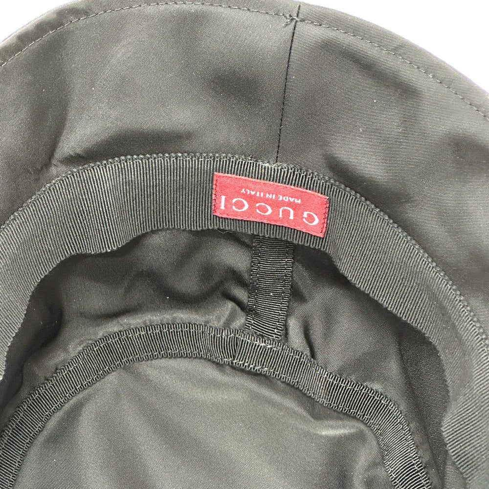 Gucci Hat 813534 Nylon Black Hats Logo Bucket Hat Logo Embossing Xl