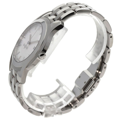 Gucci Watches Quartz 5500Xl Stainless Steel , Stainless Steel Silver Round Face Silver Dial Mens
