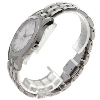 Gucci Watches Quartz 5500Xl Stainless Steel , Stainless Steel Silver Round Face Silver Dial Mens