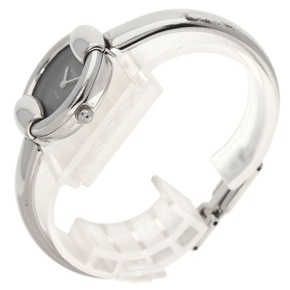 Gucci Watches Quartz 1400L Stainless Steel , Stainless Steel Silver Round Face Black Dial Women