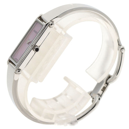 Gucci Watches Quartz 1500L Stainless Steel , Stainless Steel Silver Square Face Pink Shell Dial
