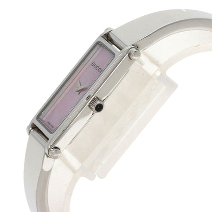 Gucci Watches Quartz 1500L Stainless Steel , Stainless Steel Silver Square Face Pink Shell Dial