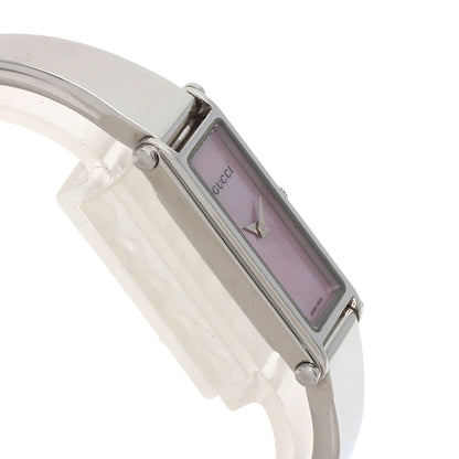 Gucci Watches Quartz 1500L Stainless Steel , Stainless Steel Silver Square Face Pink Shell Dial