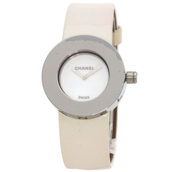 Chanel Watches Quartz H0580 Metal, Leather Silver La Ronde White Dial Women